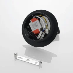 Lucande LED wandlamp Magya, zwart 2-lamps, rond