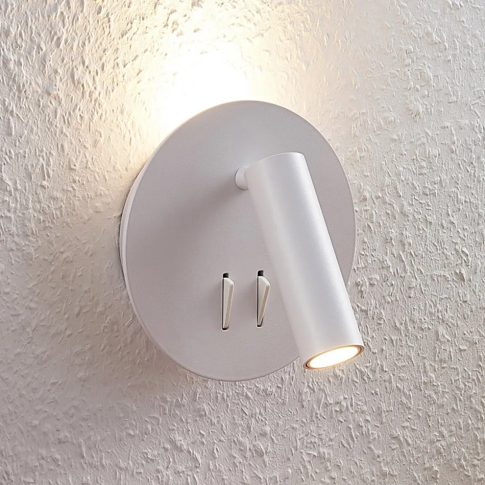 Lucande LED wandlamp Magya, wit 2-lamps. rond