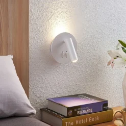 Lucande LED wandlamp Magya, wit 2-lamps. rond