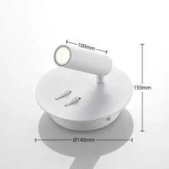 Lucande LED wandlamp Magya, wit 2-lamps. rond