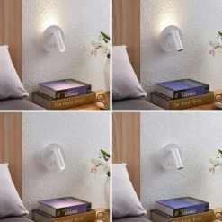 Lucande LED wandlamp Magya, wit 2-lamps. rond