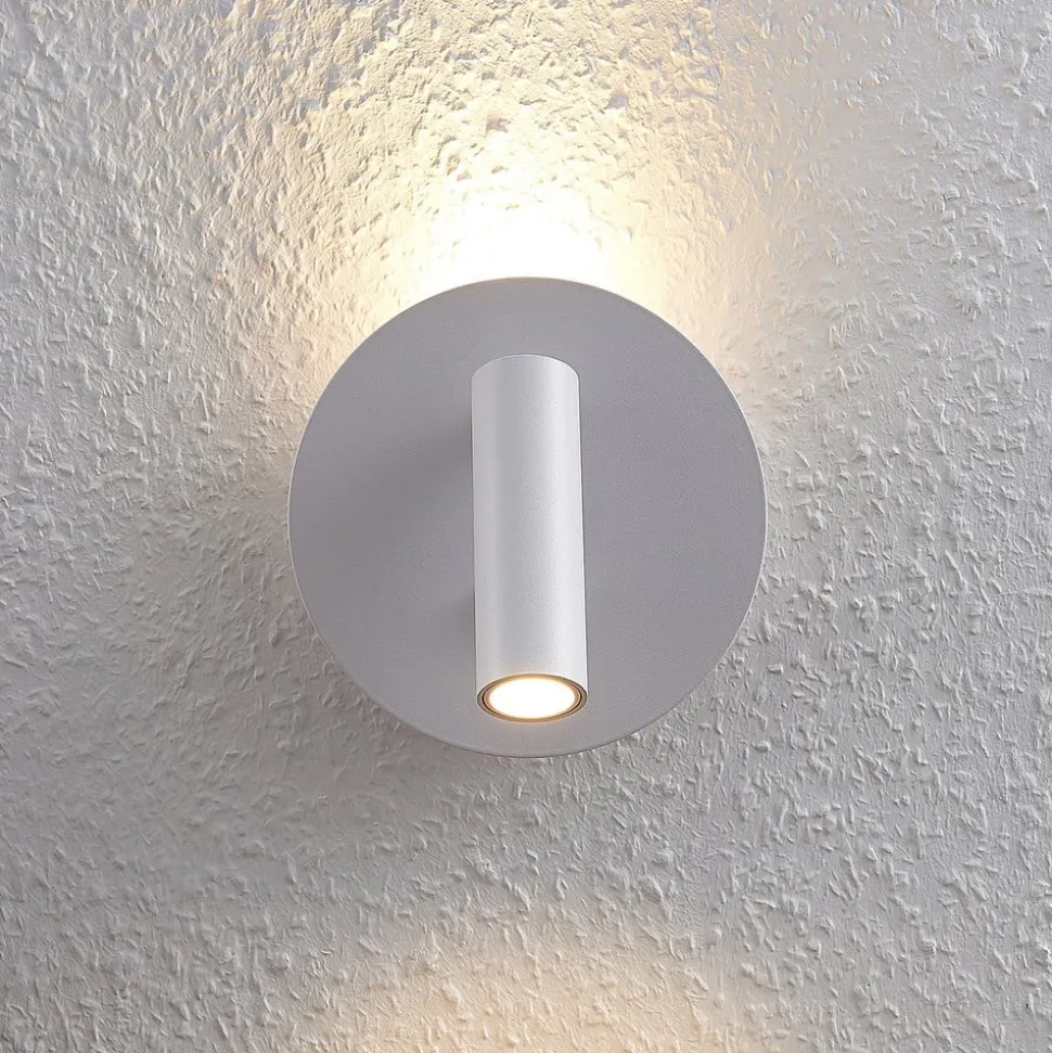 Lucande LED wandlamp Magya, wit 2-lamps. rond