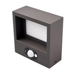 Lucande LED wandlamp op zonne-energie Mahra, antraciet, metaal, sensor