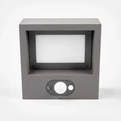 Lucande LED wandlamp op zonne-energie Mahra, antraciet, metaal, sensor