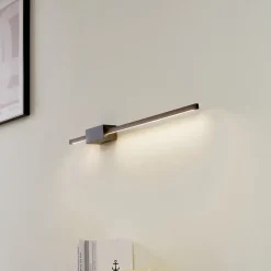 Lucande LED wandlamp Skaila, zwart, lengte 90cm, 3.000 K