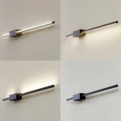 Lucande LED wandlamp Skaila, zwart, lengte 90cm, 3.000 K