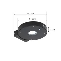 Lucande LED wandlamp Tavon, rond, zwart, sensor