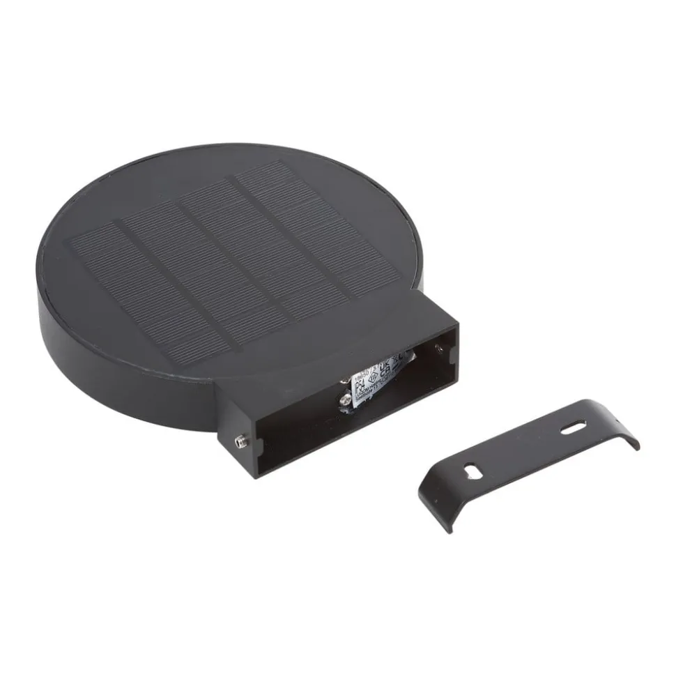 Lucande LED wandlamp Tavon, rond, zwart, sensor