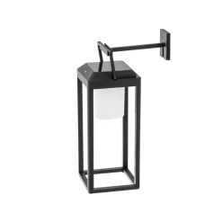 Lucande LED wandlamp Tilena, hoekig, zwart, aluminium