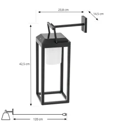 Lucande LED wandlamp Tilena, hoekig, zwart, aluminium