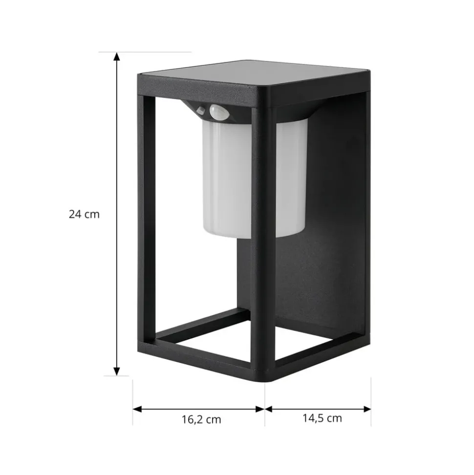 Lucande LED wandlamp Tilena, zwart, aluminium, sensor