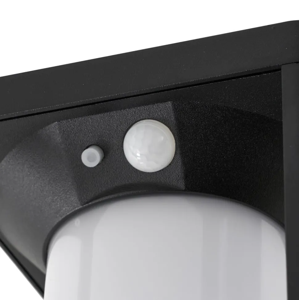 Lucande LED wandlamp Tilena, zwart, aluminium, sensor