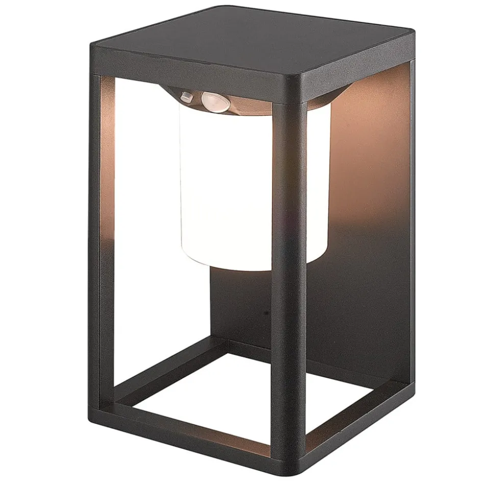 Lucande LED wandlamp Tilena, zwart, aluminium, sensor