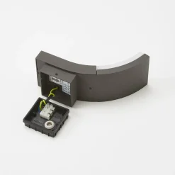 Lucande LED wandlamp Timm, sensor, 20cm, antraciet, IP54