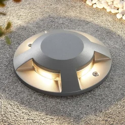 Lucande LED-grondspot Jeffrey, zilver, 4 lichtuitgangen