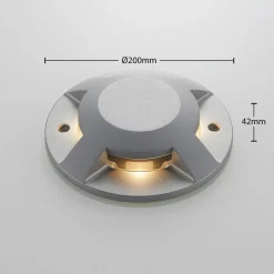 Lucande LED-grondspot Jeffrey, zilver, 4 lichtuitgangen