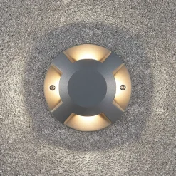 Lucande LED-grondspot Jeffrey, zilver, 4 lichtuitgangen