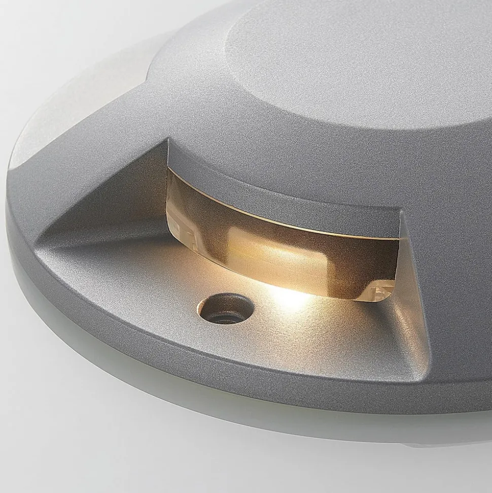 Lucande LED-grondspot Jeffrey, zilver, 4 lichtuitgangen