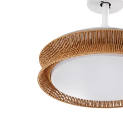 Lucande LED-ventilator Lineta, wit, kabel, Ø 103 cm, stil