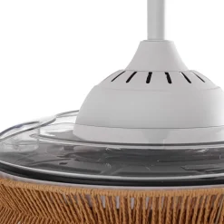 Lucande LED-ventilator Lineta, wit, kabel, Ø 103 cm, stil