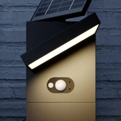 Lucande LED-zonnegolflamp Silvan, 60 cm, sensor, antraciet