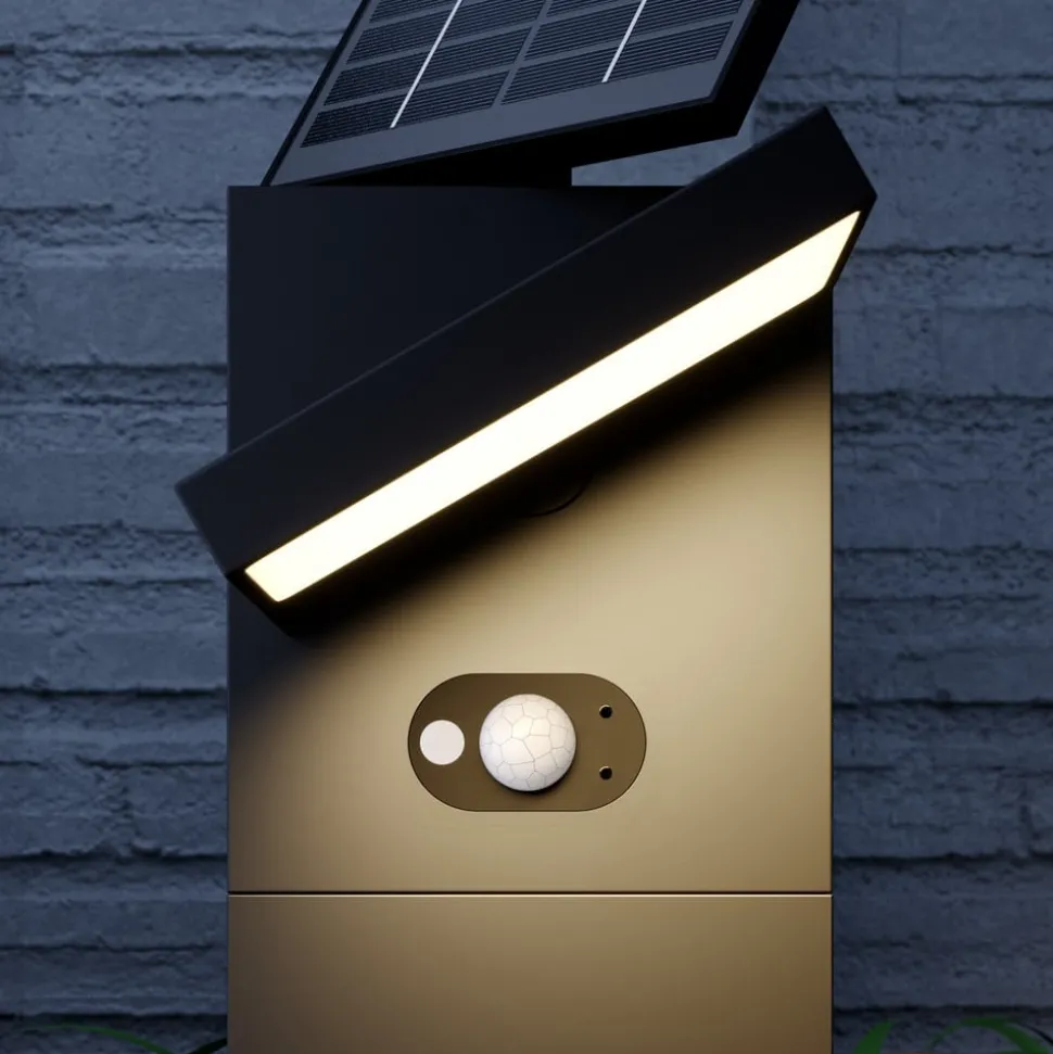 Lucande LED-zonnegolflamp Silvan, 60 cm, sensor, antraciet