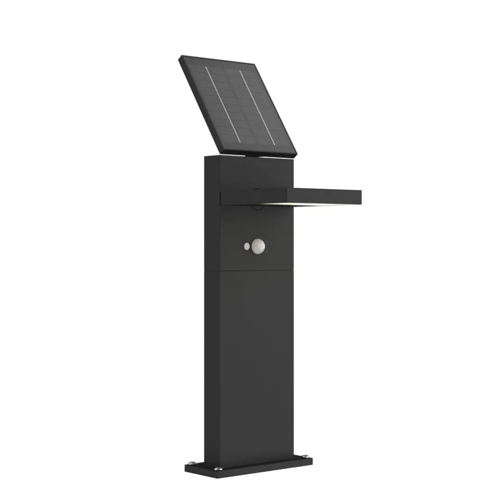 Lucande LED-zonnegolflamp Silvan, 60 cm, sensor, antraciet