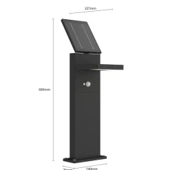 Lucande LED-zonnegolflamp Silvan, 60 cm, sensor, antraciet