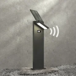 Lucande LED-zonnegolflamp Silvan, 60 cm, sensor, antraciet