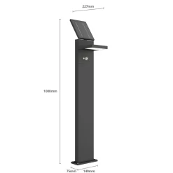 Lucande LED-zonnegolflamp Silvan, 100cm, sensor, antraciet