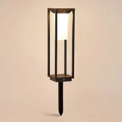 Lucande LED-zonnevoetlamp Eliel, hoogte 50 cm, zwart