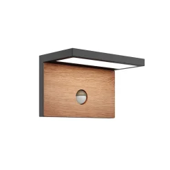 Lucande Lignus LED buitenwandlamp, bewegingsmelder