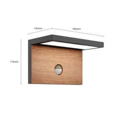Lucande Lignus LED buitenwandlamp, bewegingsmelder