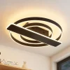 Lucande Linetti LED plafondlamp rond zwart