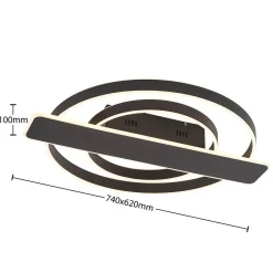 Lucande Linetti LED plafondlamp rond zwart