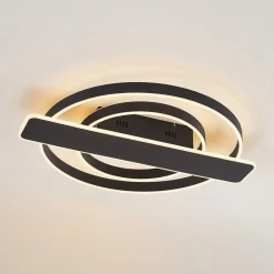 Lucande Linetti LED plafondlamp rond zwart