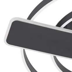 Lucande Linetti LED plafondlamp rond zwart