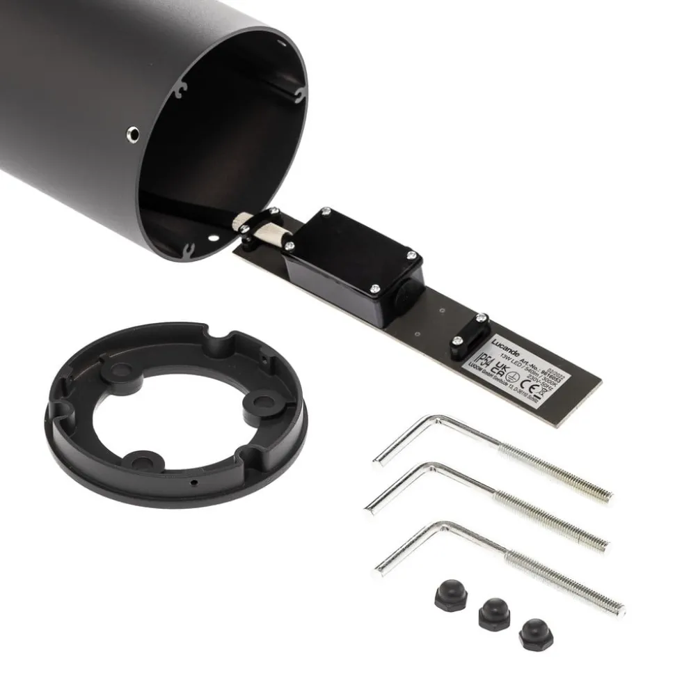 Lucande Lucius LED tuinpadverlichting, 65cm, antraciet, metaal, IP54