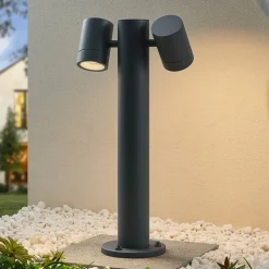 Lucande Maloney sokkellamp, 50 cm, antraciet, IP54