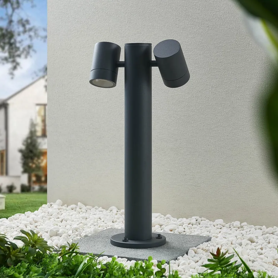 Lucande Maloney sokkellamp, 50 cm, antraciet, IP54