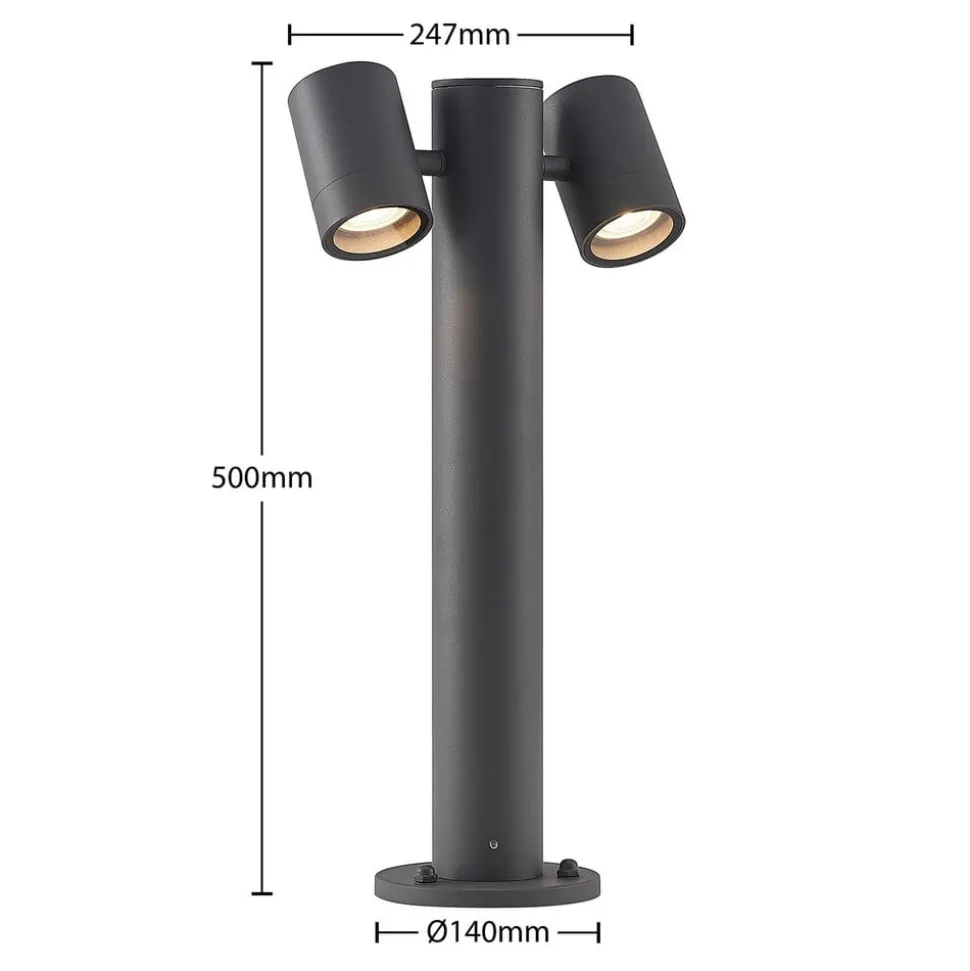 Lucande Maloney sokkellamp, 50 cm, antraciet, IP54