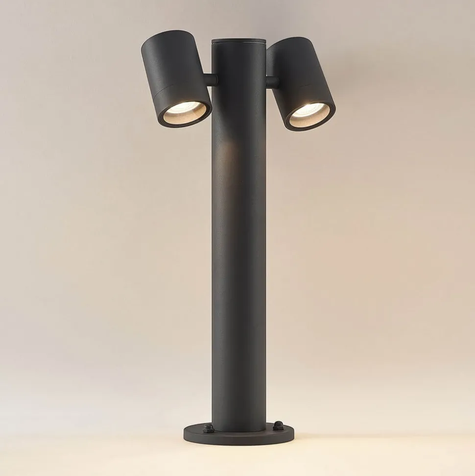 Lucande Maloney sokkellamp, 50 cm, antraciet, IP54