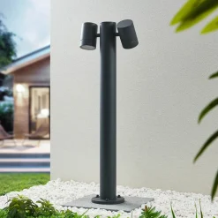 Lucande Maloney tuinpadverlichting, 2-lamps, 75 cm, antraciet