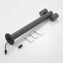 Lucande Maloney tuinpadverlichting, 2-lamps, 75 cm, antraciet