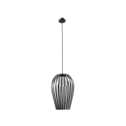 Lucande Marrin buiten hanglamp, zwart, metaal, Ø 31 cm