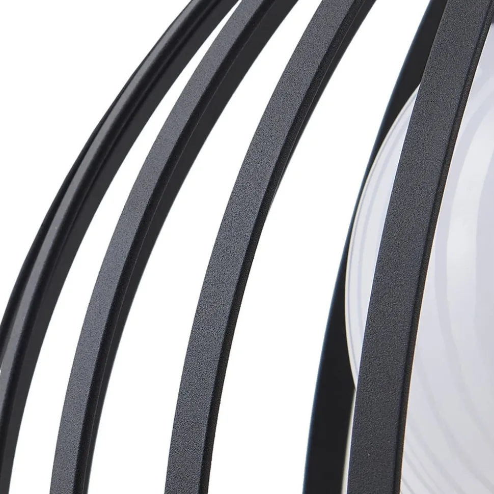 Lucande Marrin buiten hanglamp, zwart, metaal, Ø 31 cm