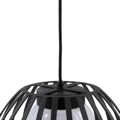 Lucande Marrin buiten hanglamp, zwart, metaal, Ø 31 cm