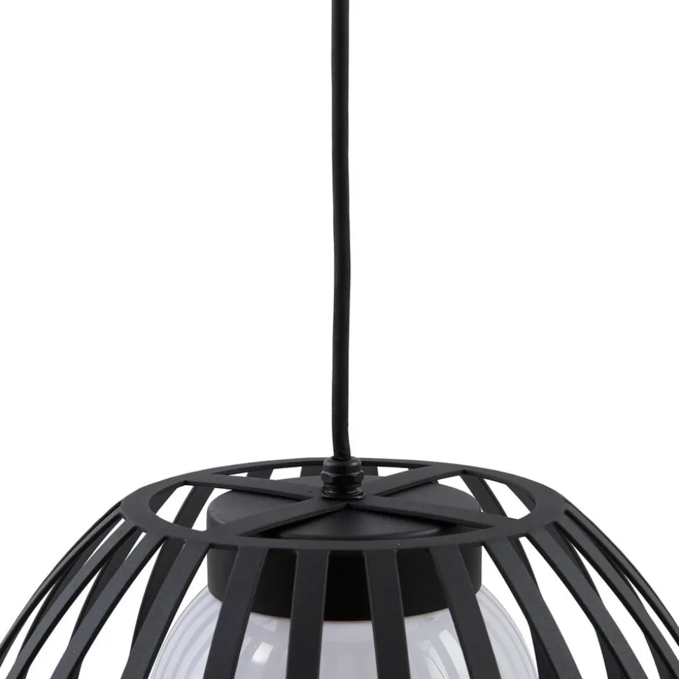 Lucande Marrin buiten hanglamp, zwart, metaal, Ø 31 cm