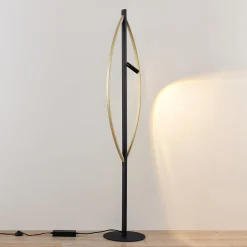 Lucande Matwei LED vloerlamp, ovaal, messing