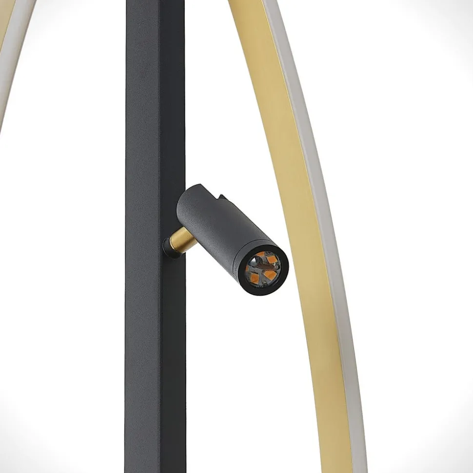 Lucande Matwei LED vloerlamp, ovaal, messing